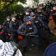 Police have clashed with pro-Palestine protesters in front of Victoria's parliament. (Con Chronis/AAP PHOTOS)