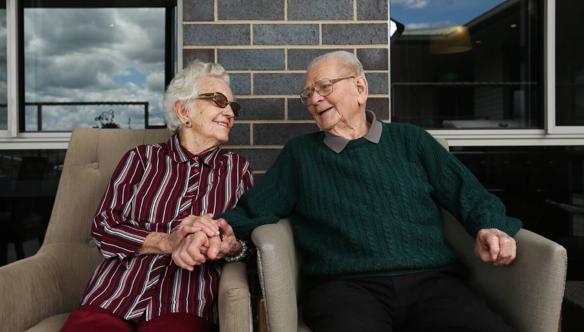 Daphne and John Partridge, married for 80 years. Picture by Simone De Peak.