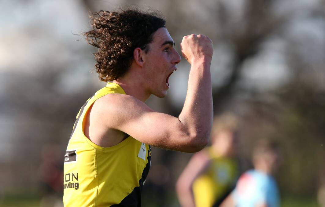 AFL-listed Sampson Ryan ... kicked five goals, as well as notching 11 marks and 18 disposals. Photo: Wayne Ludbey, Richmond Football Club