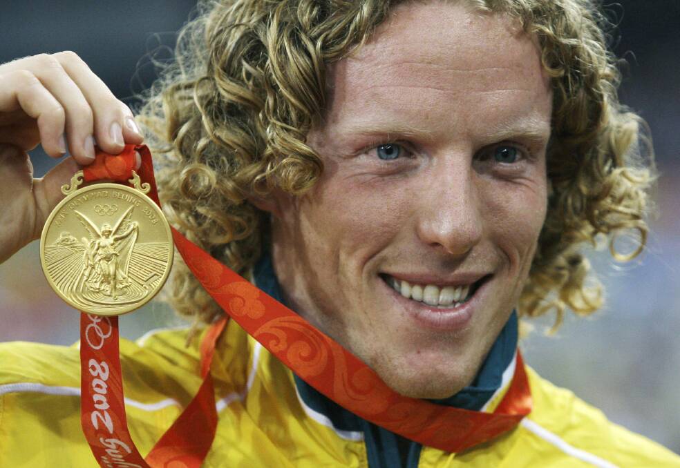 Vaulting ahead ... Steve Hooker after being presented with his 2008 Beijing Gold medal