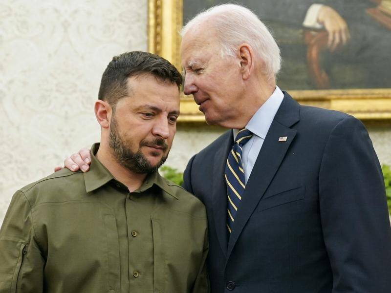 US President Joe Biden will again meet with his Ukrainian counterpart Volodymyr Zelenskiy. (AP PHOTO)