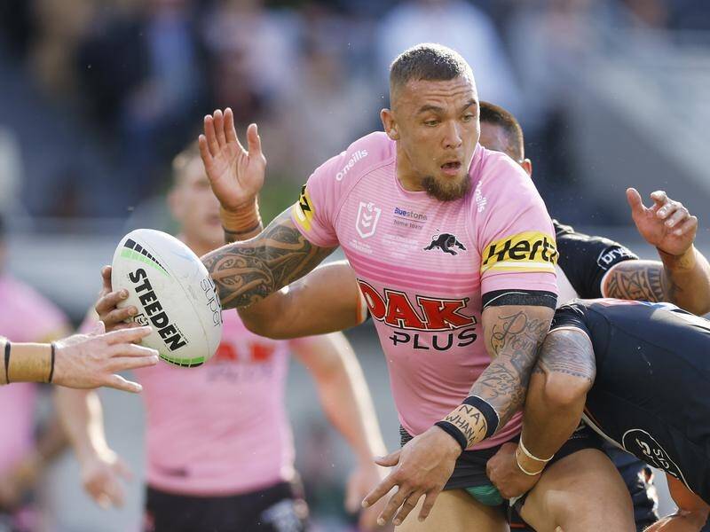 Penrith forward James Fisher-Harris is facing a two game NRL suspension over a tackle. (Mark Evans/AAP PHOTOS)