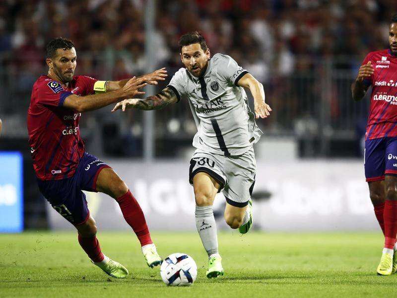 Lionel Messi (c) scored twice for PSG in their win over Clermont. (EPA PHOTO)